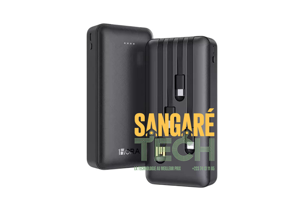 Power Bank 10000 mAh avec Câbles Intégrés